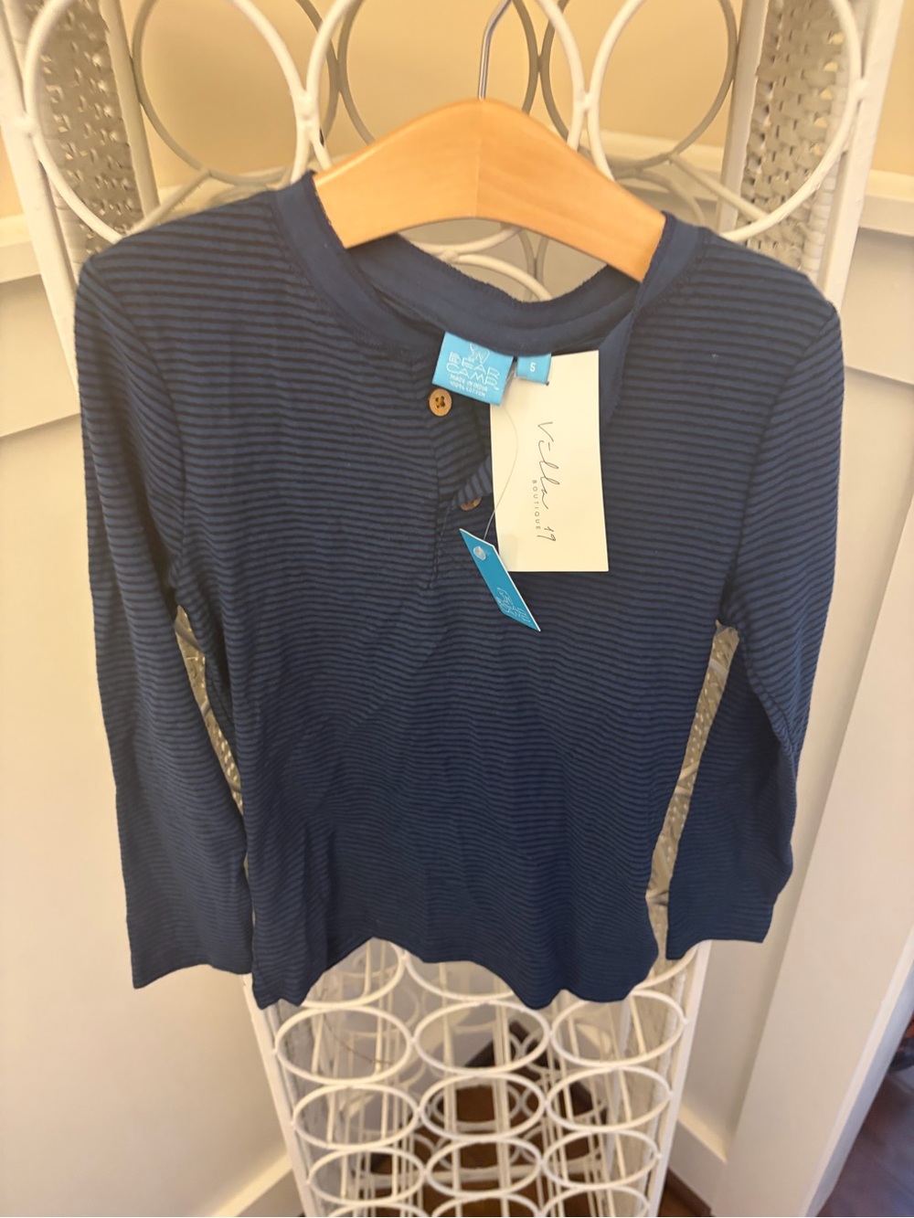 Vineyard Vines Kids Navy Striped Long-Sleeve Henley